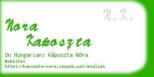 nora kaposzta business card